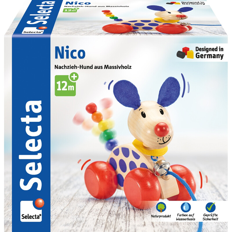 Selecta Nico Walking Hundespielzeug 62023 - Naturholz, Handgefertigt, Langlebig, Ein tolles Geschenk
