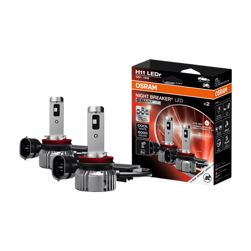 OSRAM NIGHT BREAKER LED SMART ECE H11, ECE R37-goedgekeurde retrofit-lamp, hoog-/laag-/mistverlichting, geen certificaat nodig, 6000K, 12 V