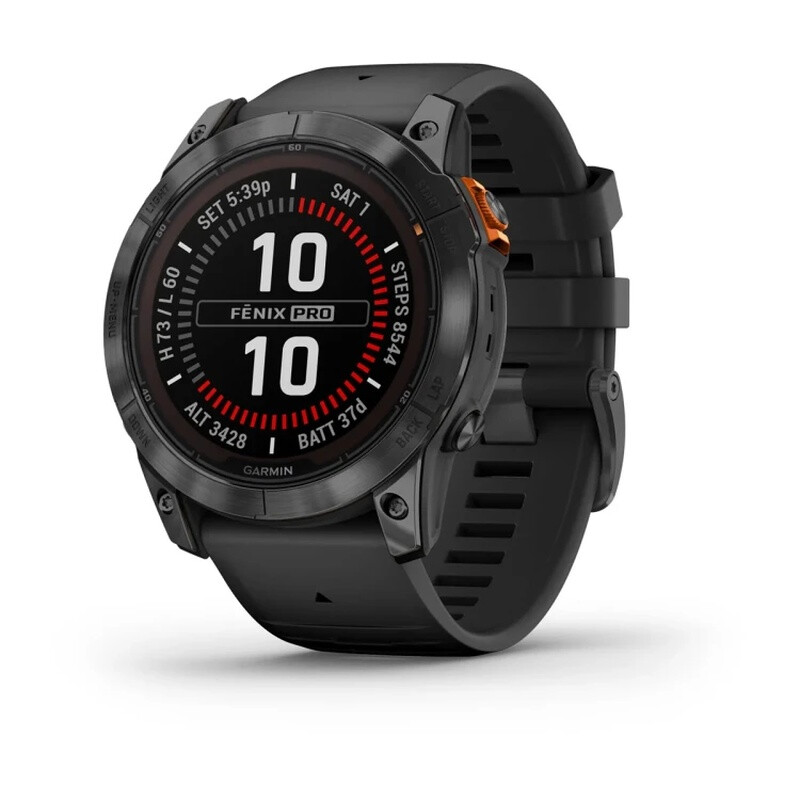 GARMIN Smartwatch fenix 7X Pro Solar Edition in schiefergrau, Multisport-GPS-Uhr mit Solaraufladung und robustem Design für Abenteuer.