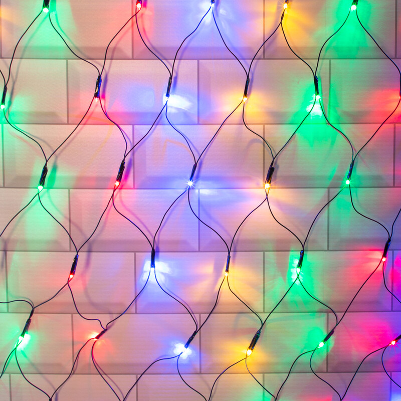 Christmas Workshop 100LED Battery Operated Timer Net Light -Multi Col
