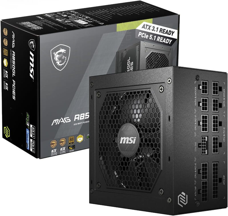 850W ATX Fully Modular Power Supply - MAG A850GL PCIE5