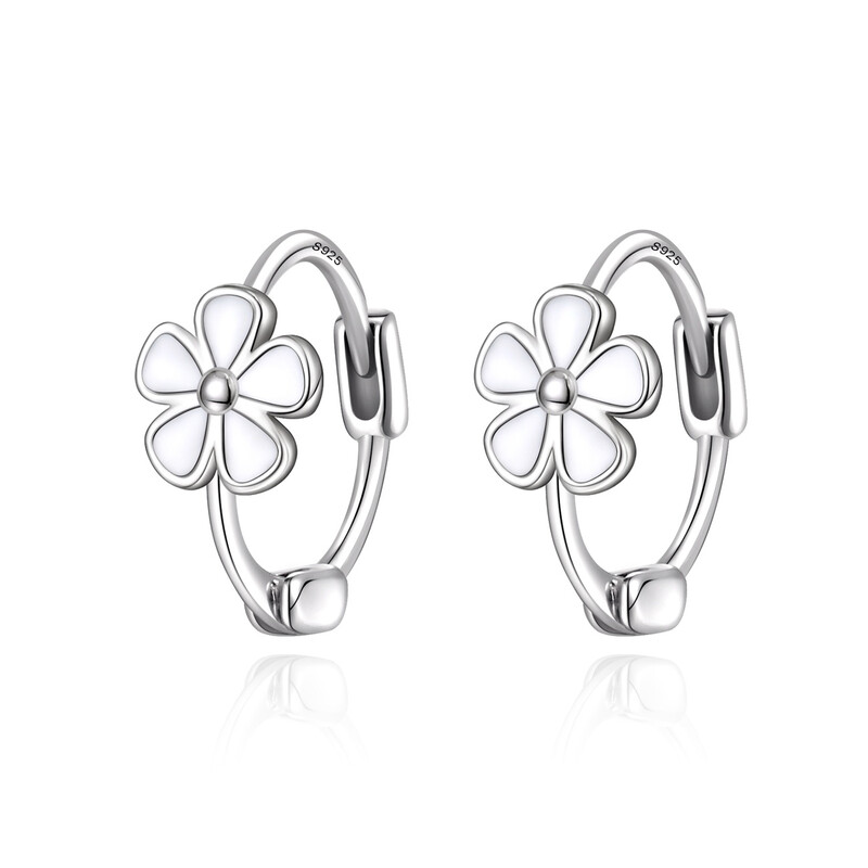 Flower Hoop Earrings Hypoallergenic Mini Small Huggie Hoops Flower Earrings