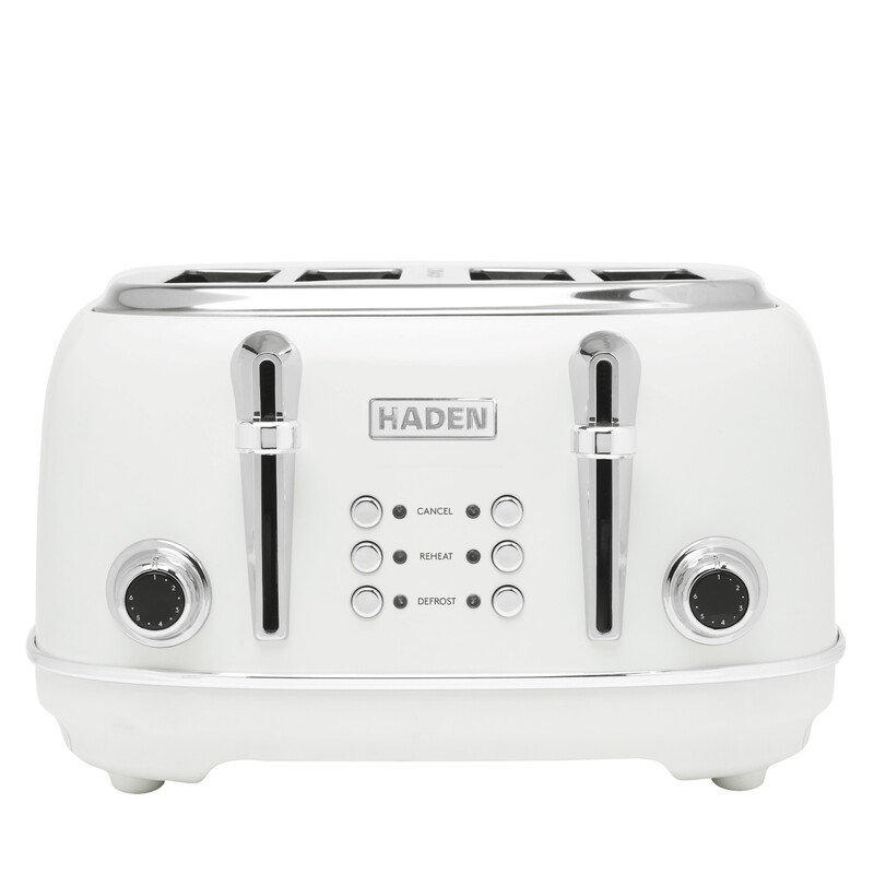 Heritage Retro 4-Slice Toaster, Stainless Steel, Ivory White - 194220