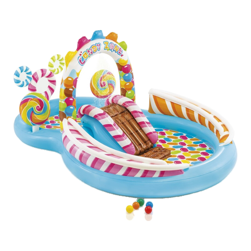 Aire de jeux gonflable royaume des bonbons 57149np INTEX