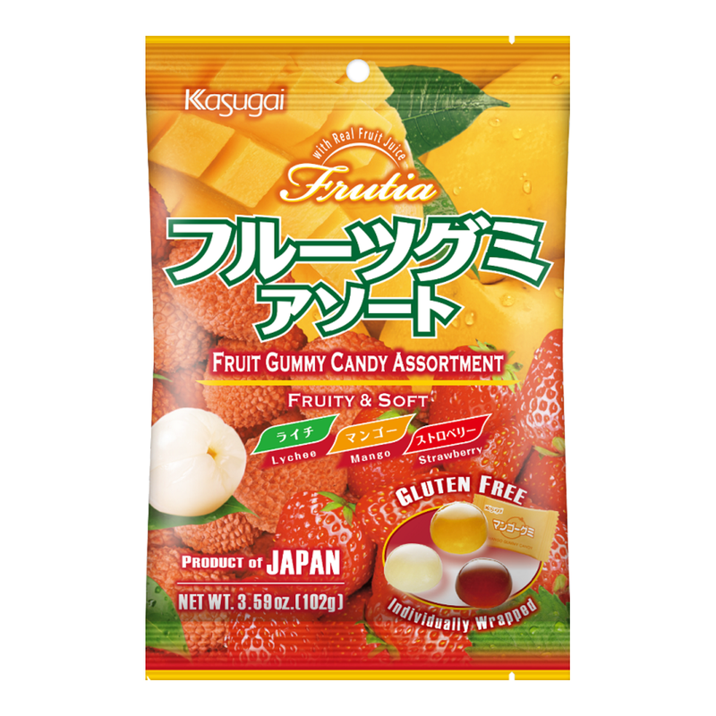 Kasugai Frutia Fruit Gummy Assortment 102G