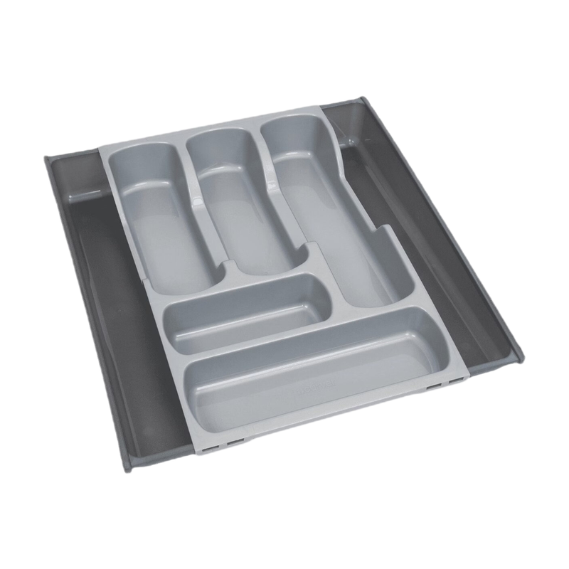 Curver bestekbak - 5 vakken - Uitbreidbaar tot 7 vakken - 42 x 30/52 x 6 cm - Premium opbergoplossing, duurzaam kunststof, moderne huisorganisatie