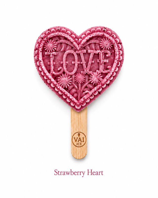 VAI ICE 3D Strawberry Heart Ice Cream