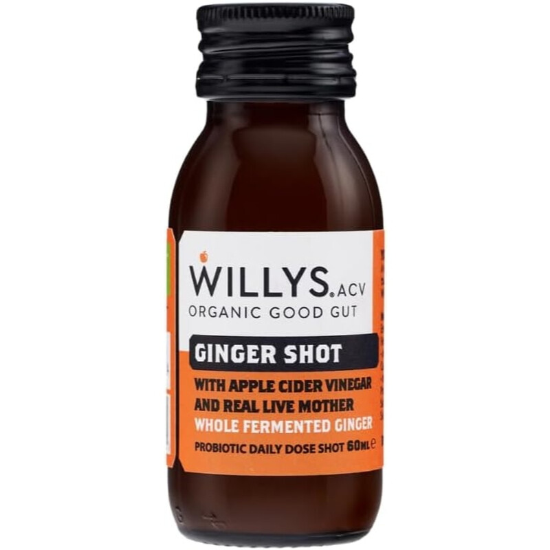 Willy's Organic Ginger Apple Cider Vinegar Digestive Support Shot - 60Ml