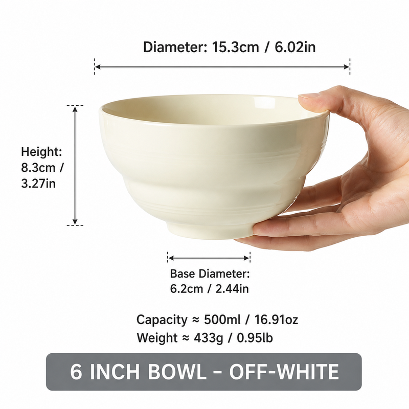 JIWOO Light Stream 6 Zoll Schale Glänzend Glasierter Beige 1 Stück
