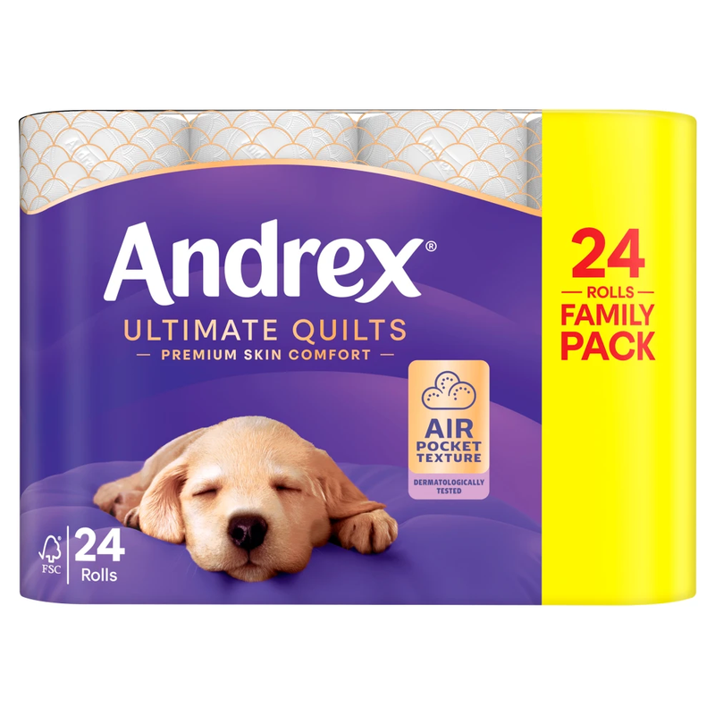 Ultimate Quilts Toilet Tissue Standard Rolls, 24 Rolls