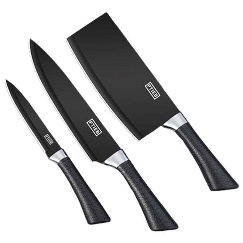 three-piece kitchen knife set (fruit knife + chef knife + slicing knife) free knife s