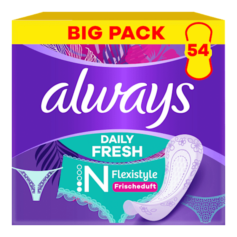 Always Flexistyle Normal Fresh Slipeinlagen Großpackung 54 Stück