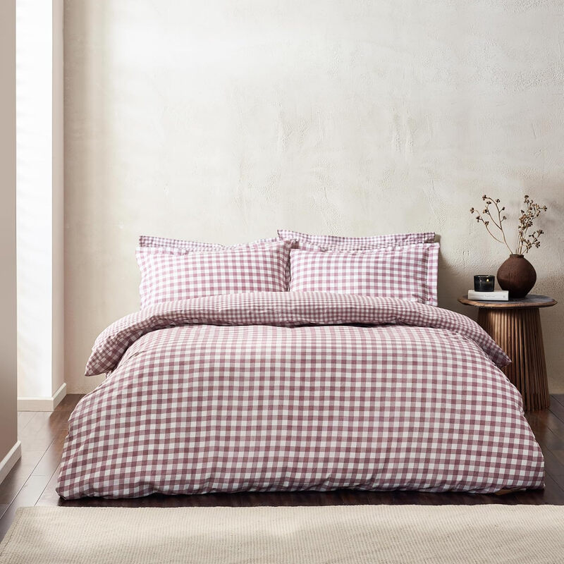 Duvet Cover Set Barton Check Berry Double