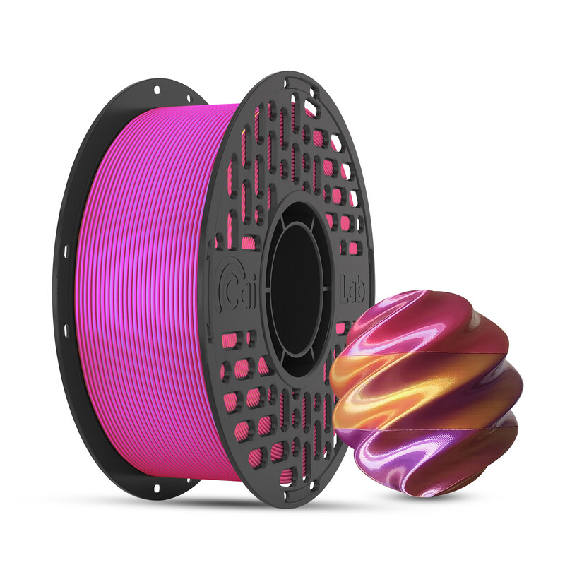 CAILAB 3D-printerfilament PLA zijde driekleurig – rood , goud en paars