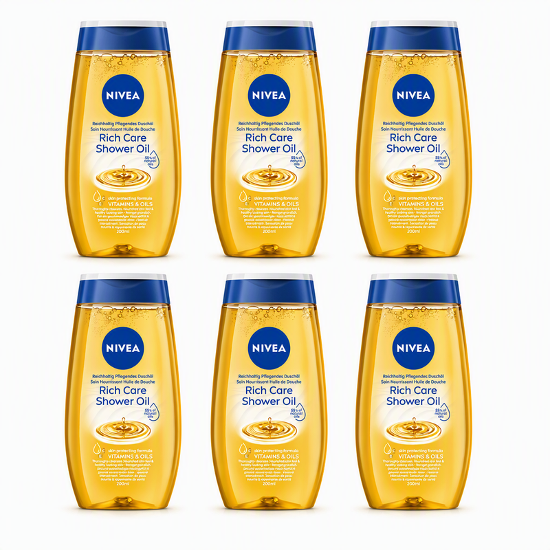 NIVEA Natuurlijke olie doucholie 200 ml (6-Pack)