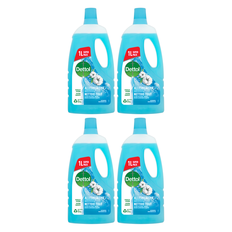 Dettol Power & Fresh Nettoyant multi-usages Coton frais 4 x 1000 ml