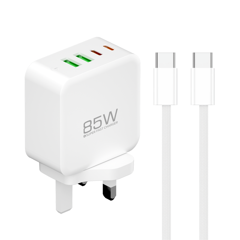 PAVAREAL K130CTC GaN 85W White Charger Set Supports Fast Charging for iPhone and iPad Series