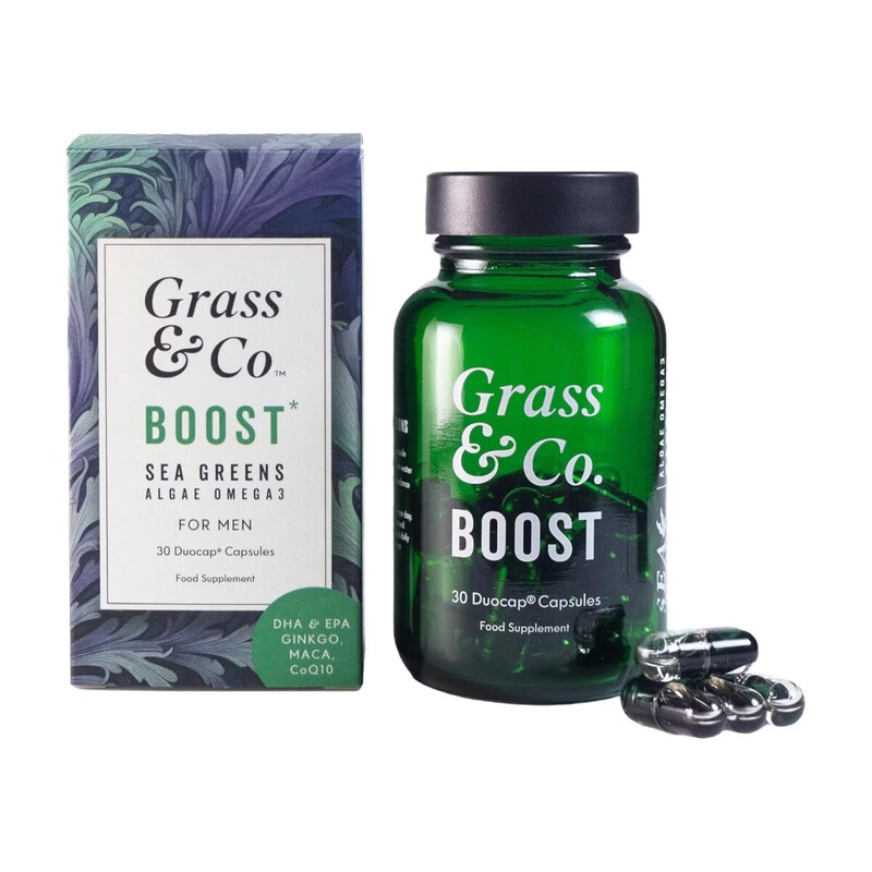 BOOST Sea Greens Vegan Omega 3 Capsules with DHA EPA Chlorella Spirulina Ginkgo Bilob