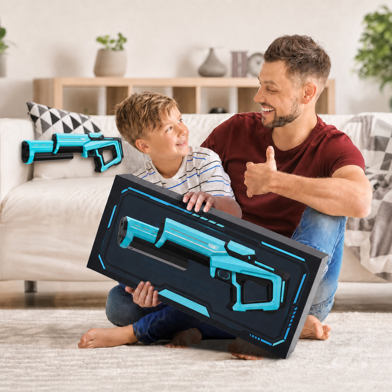 Elektrische Wasserblaster mit Schnellfeuerfunktion, Leuchtversion, Blau