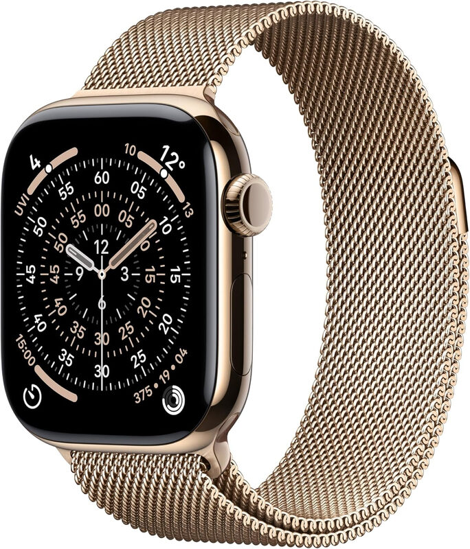 Watch Series 11 GPS + Cellular 42mm Gold Titanium Case with Gold Milanese Loop