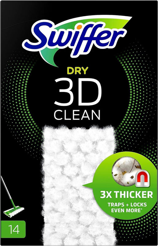 Swiffer 3D Clean Trocken-Wischbezüge Nachfüllpack 14 Stück