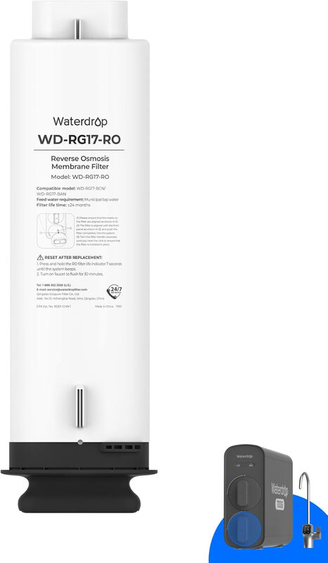Waterdrop WD-G5P700-RO Ersatzfilter für WD-G5P700 und WD-G5P700A Untertisch-Umkehrosmose-System, 24 Monate Lebensdauer