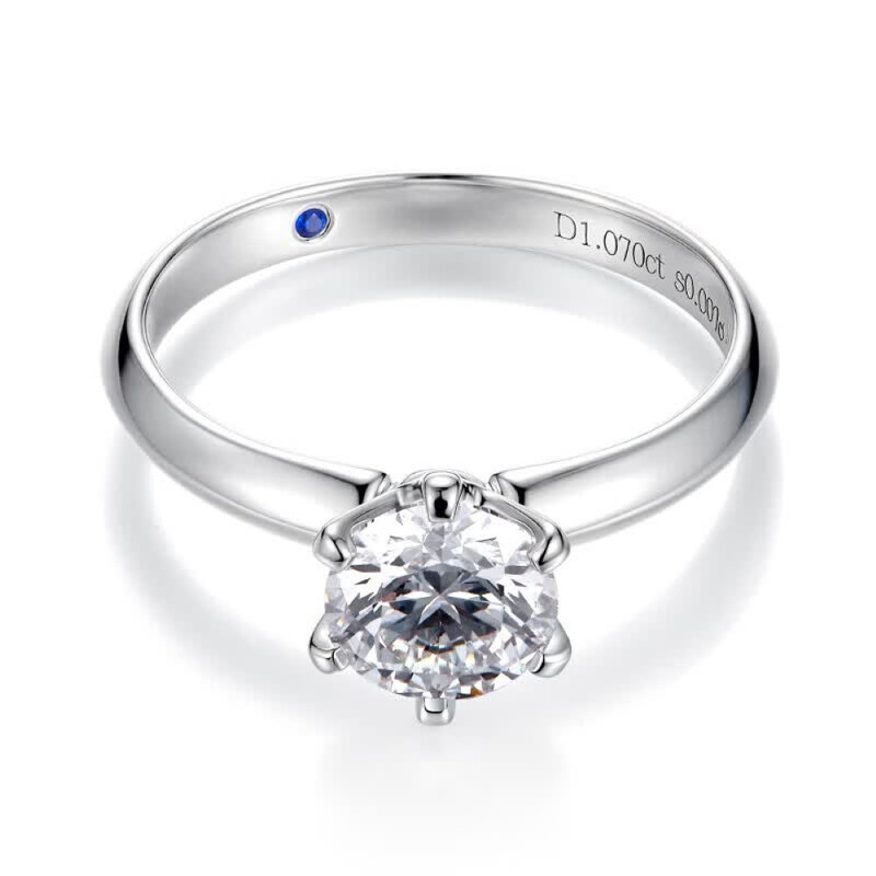 ALAIN MICHAL Classic Collection Labor-gewachsener Diamantring mit Saphir S925 Silber 1 Karat Diamantring D/VVS Blauer Fleck