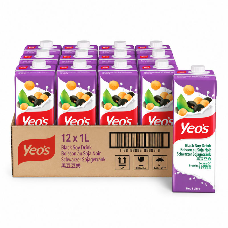 Yeo's Zwarte Sojadrank 1000 ml * 12 (Doos)