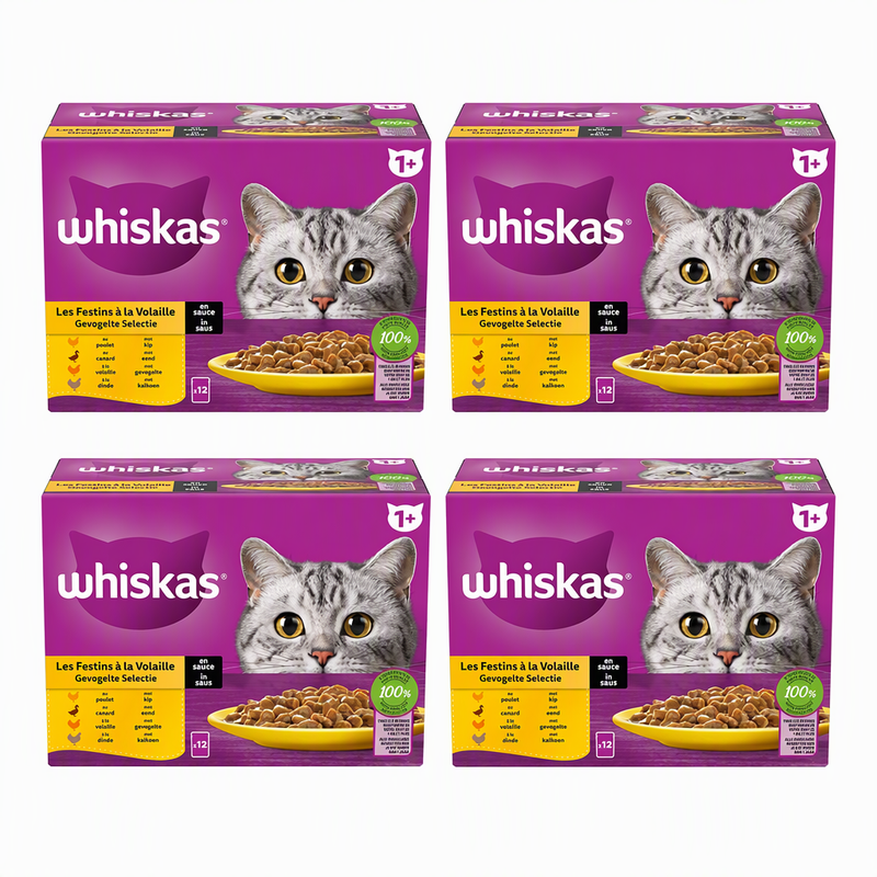 Whiskas Sachets 12 x 85 g 1+ Sélection aromatique Délice de volaille*4