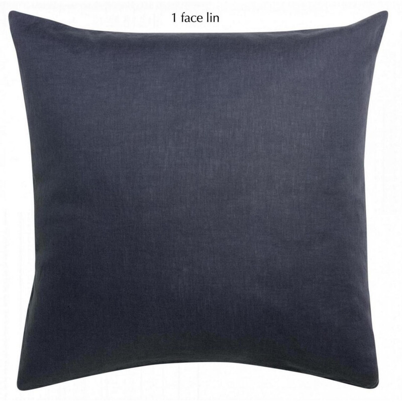 Vivaraise Linco Taie d’oreiller bleu marine - 65 x 65 cm