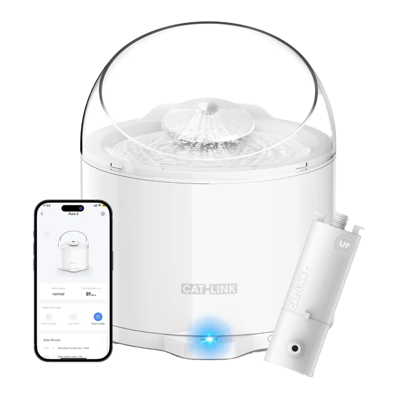 CatLink AI Pet Feeder Pure 2 W02, 2.6L Capacity, Health Monitoring, Ultra-Silent Operation, Wireless Water Pump