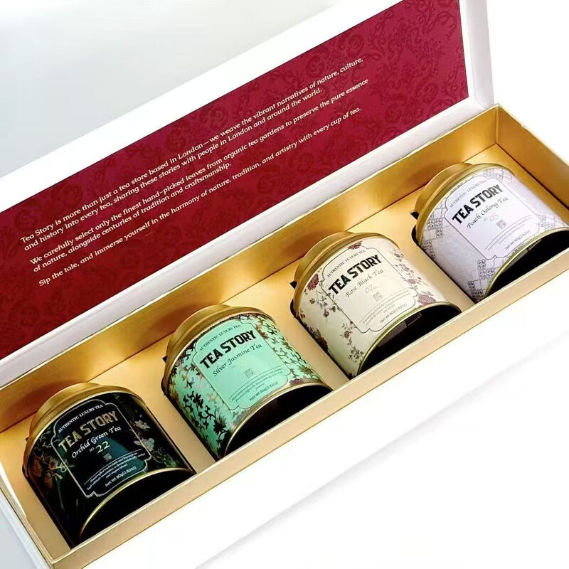 Luxury Tea Gift Set - 4x80g Loose Leaf Tea Tins - Premium Tea for Relaxation, Antioxi