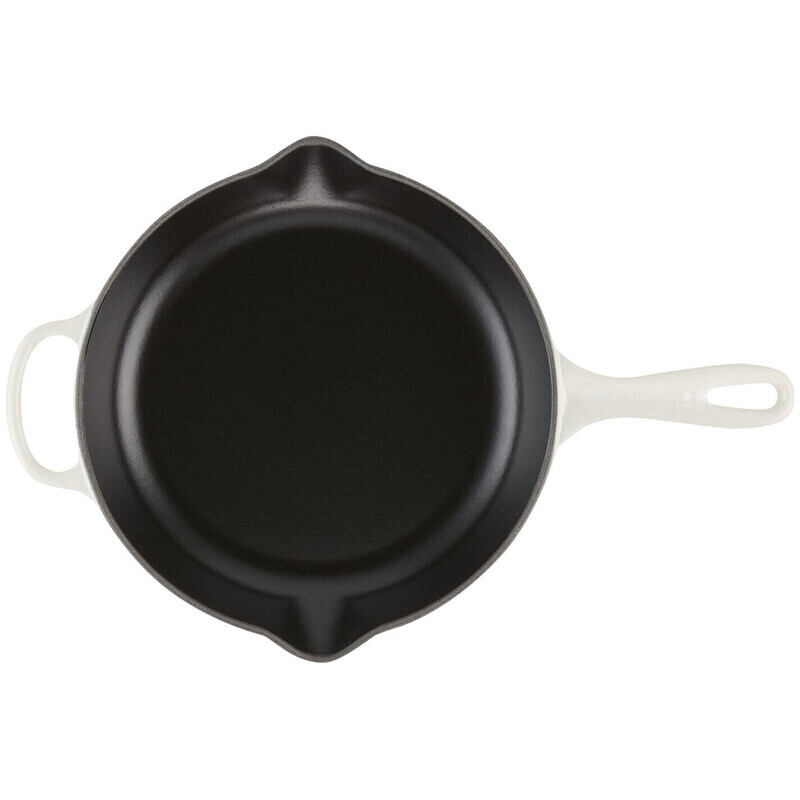 LE CREUSET Signature Gusseisen Brat- und Servierpfanne, Rund, Ø 23 cm, Für alle Herdarten inkl. Induktion geeignet, 1,93 kg, Meringue