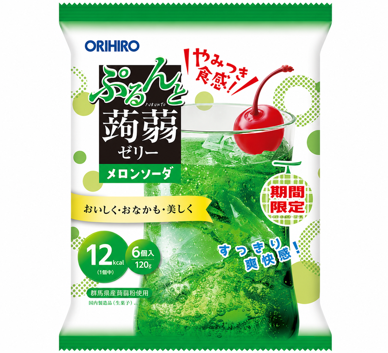 Orihiro Purunto Jelly Meloen Soda 6 Stuks 120 g