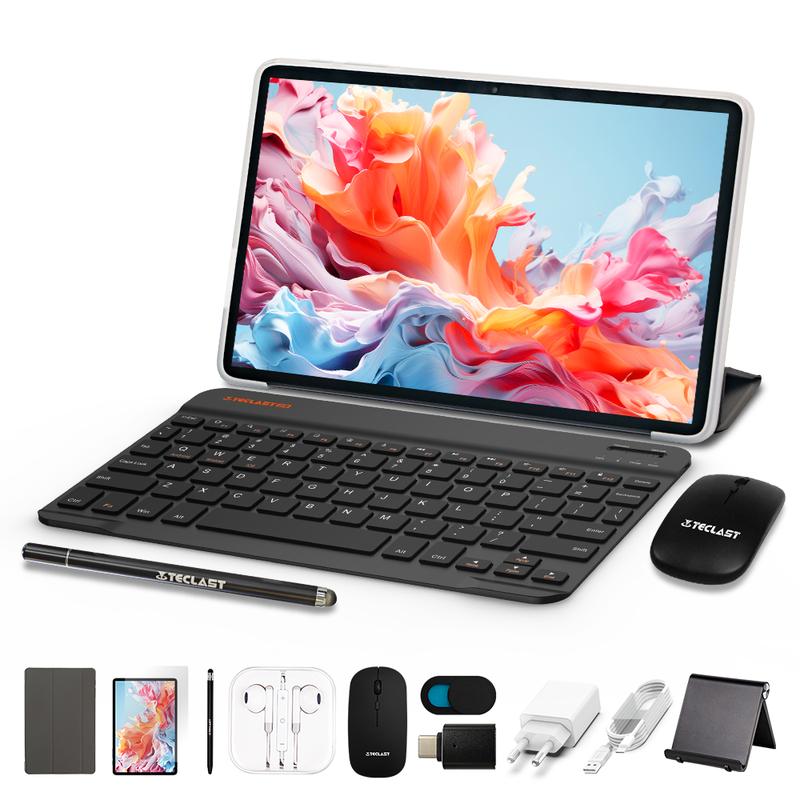 TECLAST P30T Case 10.1" Android 16 Tablet Toetsenbord, Muis en Stylus Hoes 16 GB (3 GB + 13 GB virtueel) + 128 GB T610 120Hz HD 6000 mAh WiFi Widevine L1 BT5.0 OTG