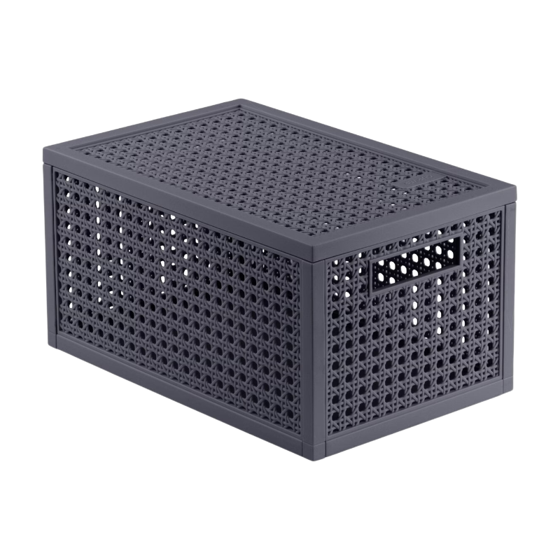 Curver Kaya opbergmand - 7 L - 18,8 x 30 x 15,4 cm - antraciet - premium opbergoplossing, duurzaam kunststof, moderne opberging voor thuis