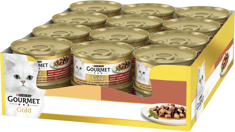 Gourmet Gold Eiwitrijk Kattenvoer in Blik Kalkoen & Eend 24x85 g