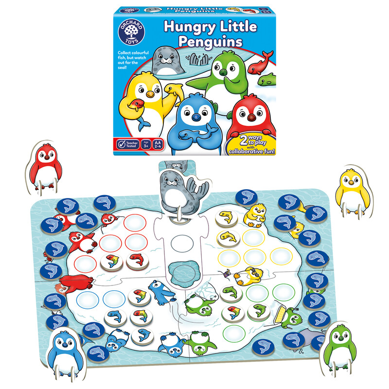 Orchard Toys Board Game: Hungry Little Penguins Cooperative Feeding Fun for Preschoolers and Kids Ages 3-6
