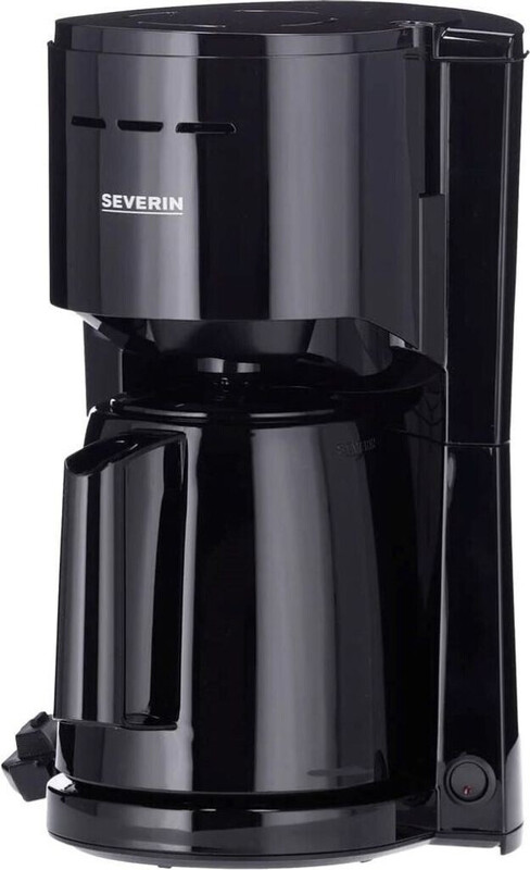 Severin Kaffeemaschine mit Thermoskanne, ca. 1000 W, bis zu 8 Tassen, Schwenkfilter 1 x 4 mit Tropfstopp, automatische Abschaltung, Durchbrühdeckel für einfache Handhabung