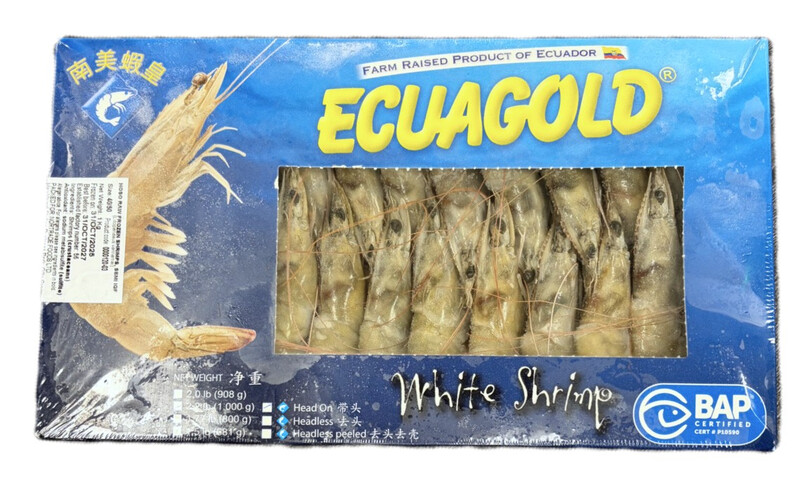 ECUAGOLD Frozen Head On Shell On Raw (XL-20/30) Prawn 1Kg
