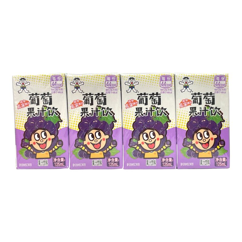 WANT WANT Traubensaftgetränk 4er-Pack 125 ml x 4