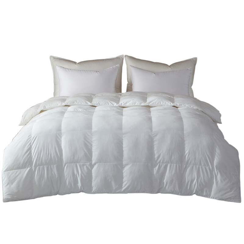 MENDALE 2-in-1 4-seizoenen ganzen dons dekbed, 60% witte ganzen dons 15 tog (4,5+10,5) tweepersoons dekbed met 100% katoenen hoes, 155x220 cm, boxconstructie hypoallergeen machinewasbaar