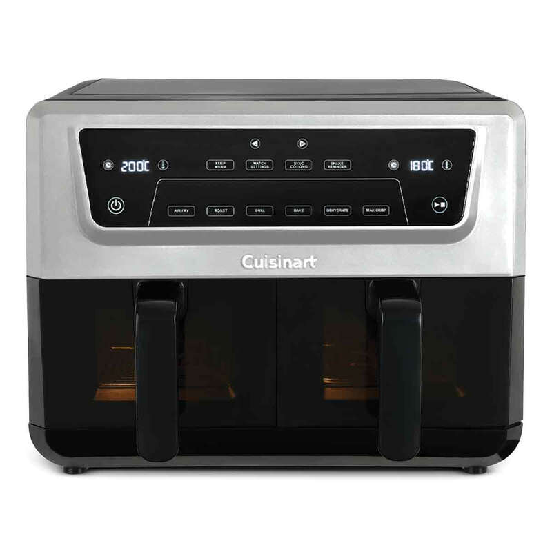 Cuisinart AFD10XSSE Friteuse sans huile XXL à double zone en acier inoxydable avec fenêtres