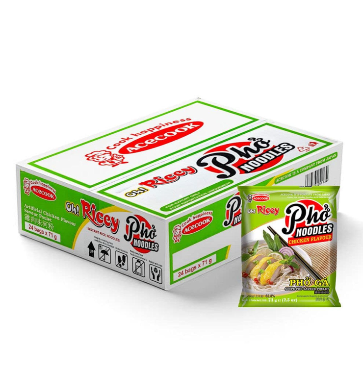 Instant rijstnoedels met kipsmaak Oh! Ricey 24 x 71 g