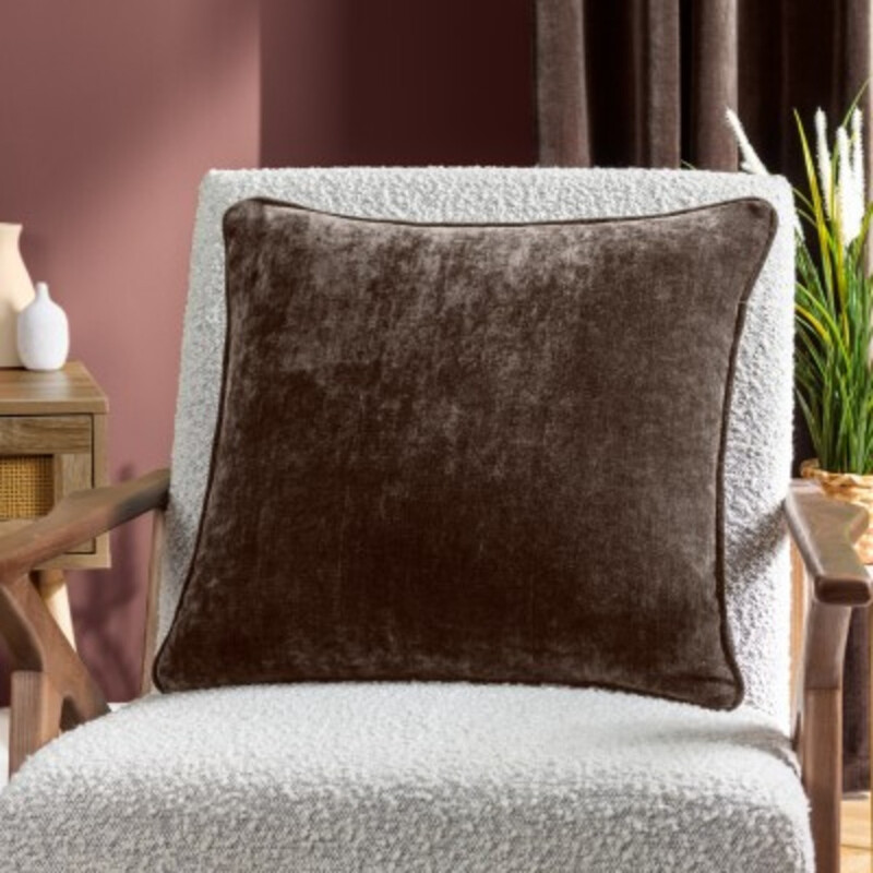 Yard Home Textiles Cushion Cover - Heavy Chenille Square Brown 50x50cm Outdoor Indoor Pillow Protector