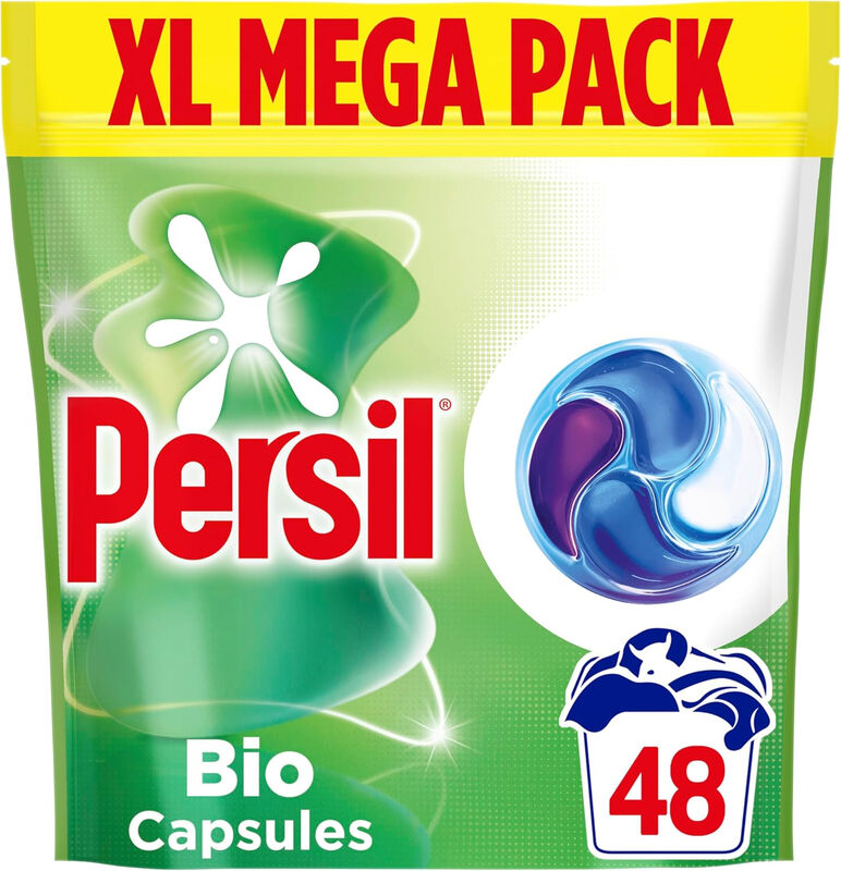 Persil Bio 4-In-1 Laundry Capsules, 48 Washes - Fast-Dissolving, Lifts Stains 1St Time Even In Quick & Cold Washes