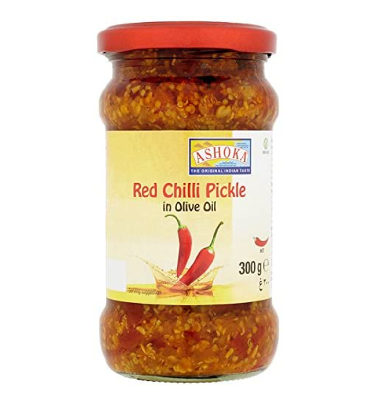 Red Chili Pickle in Olive Oil 300g - Spicy Indian Condiment