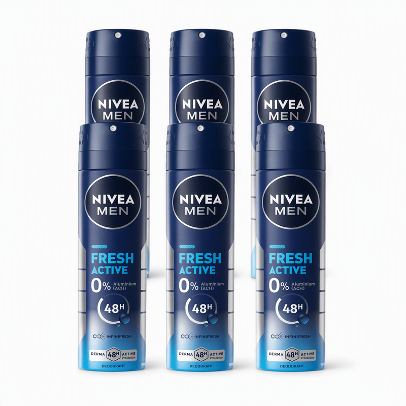NIVEA Men Deospray Fresh Active 150 ml (6-Pack)