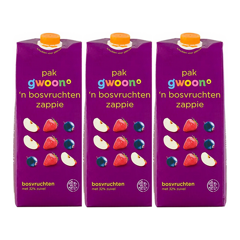 g'woon Zappie Bosvruchten Sap - 1,5 L x3