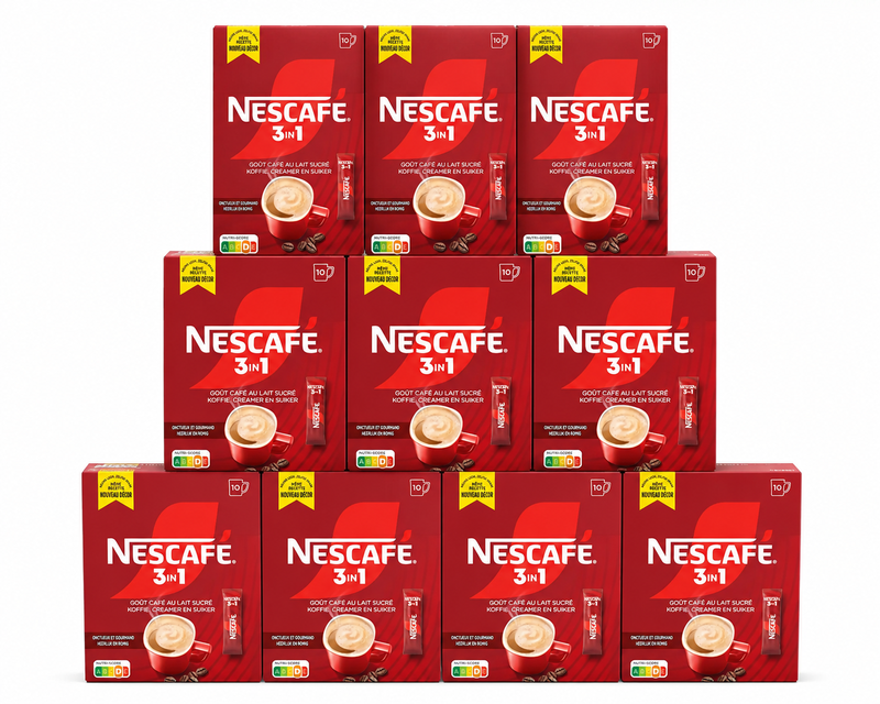 NESCAFÉ 3-in-1 Smooth & Rich oploskoffie – 10 x 10 stuks
